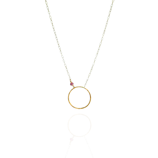 True Connection | Sterling Silver & Gold Necklace with Pink Tourmaline