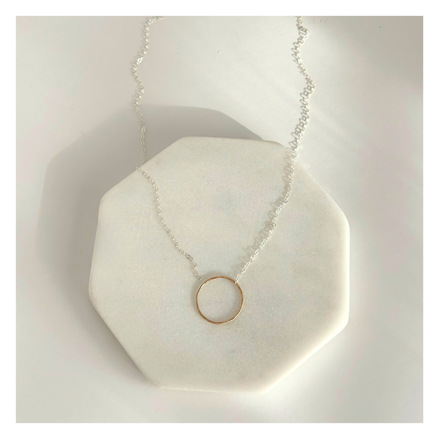 Elegant Unity - Dainty Sterling Silver and Gold Necklace