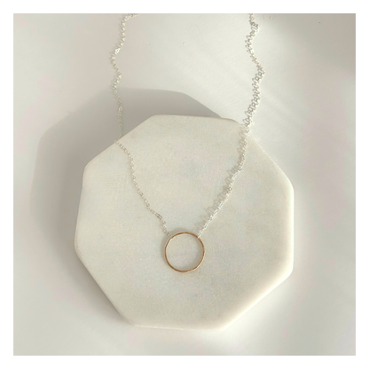 Elegant Unity - Dainty Sterling Silver and Gold Necklace