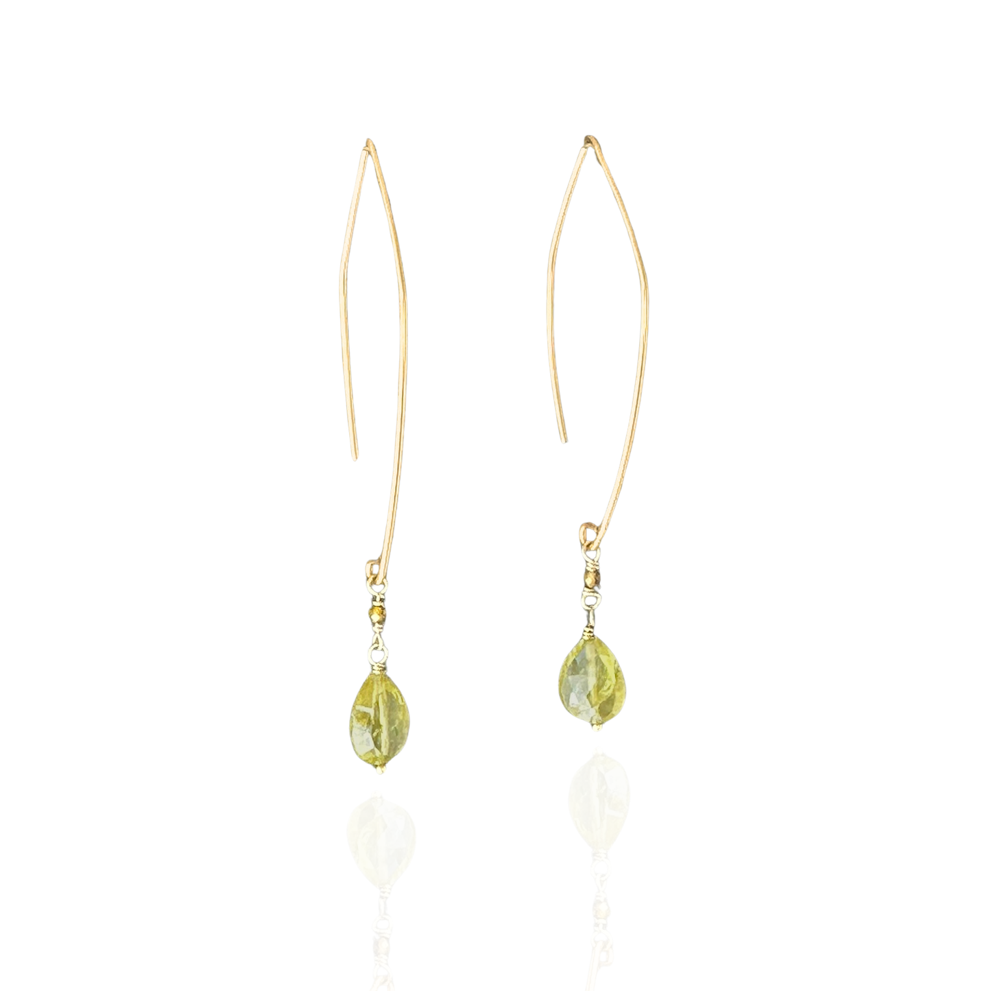 Renewed Light | Green Garnet Gold Earrings