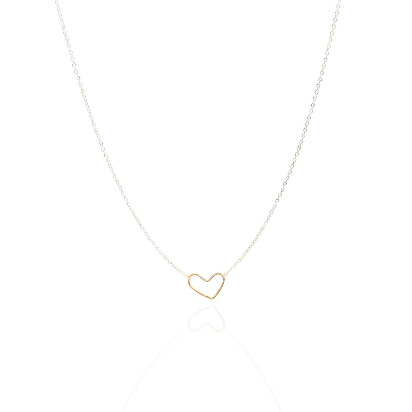 Heart on my Sleeve - Dainty Sterling Silver and Gold Necklace