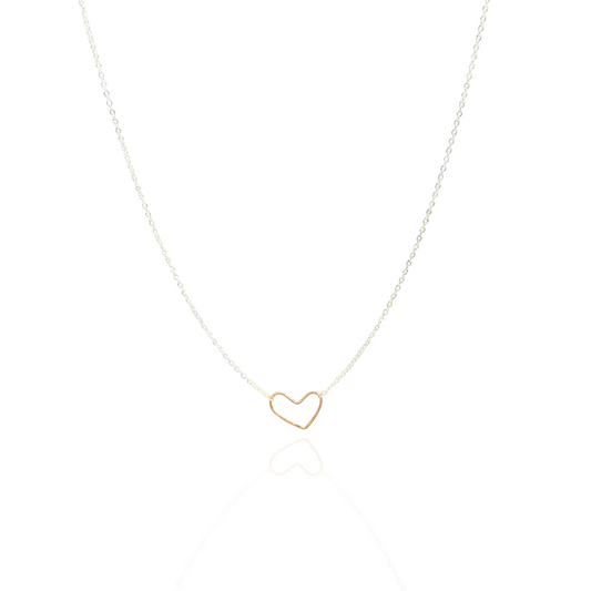 Heart on my Sleeve - Dainty Sterling Silver and Gold Necklace