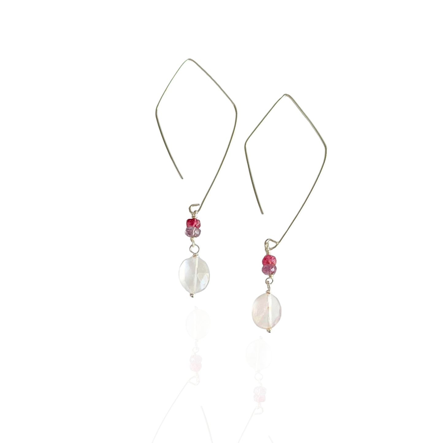 Everyday Love | Rose Quartz & Sapphire Silver Earrings