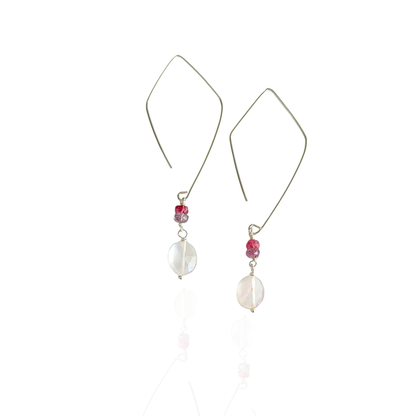 Everyday Love | Rose Quartz & Sapphire Silver Earrings