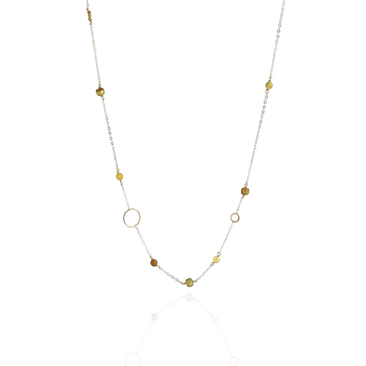 Green Goddess - Green Garnet & Gold Hoop Dainty Choker Necklace