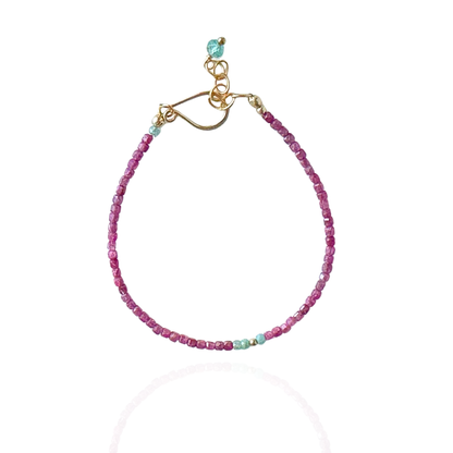 Truth Spark – Ruby & Blue Tourmaline Gold-Filled Bracelet