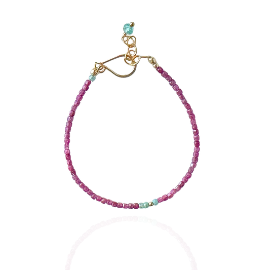 Truth Spark – Ruby & Blue Tourmaline Gold-Filled Bracelet