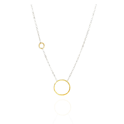 Unique Echoes - Dainty Sterling Silver and Gold Hoop Necklace