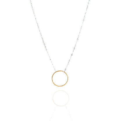 Elegant Unity - Dainty Sterling Silver and Gold Necklace