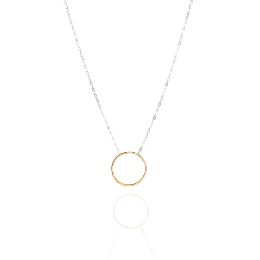 Elegant Unity - Dainty Sterling Silver and Gold Necklace