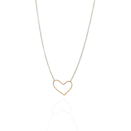 Heart of Gold | Dainty Sterling Silver & Gold Heart Necklace