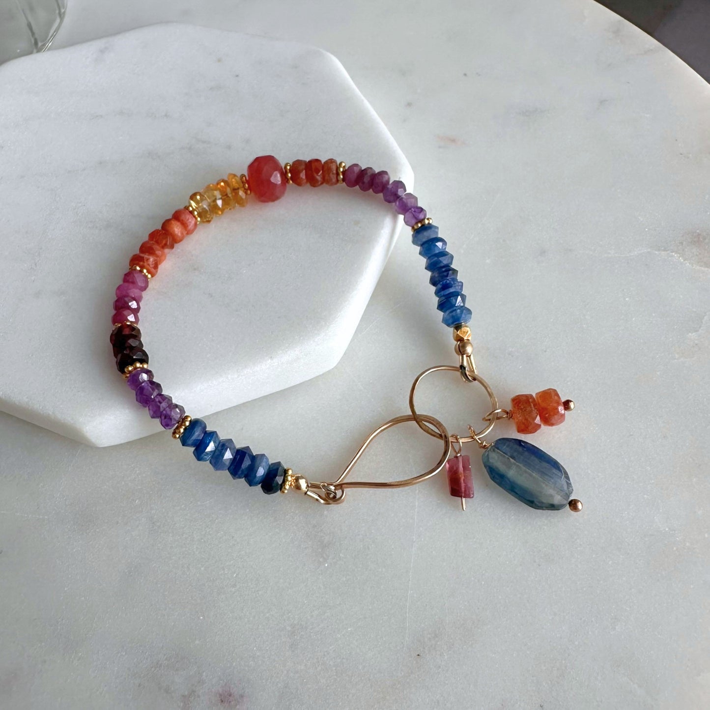 Beautiful Soul | GF Kyanite, Citrine, Ruby, Garnet & Amethyst Beaded Bracelet