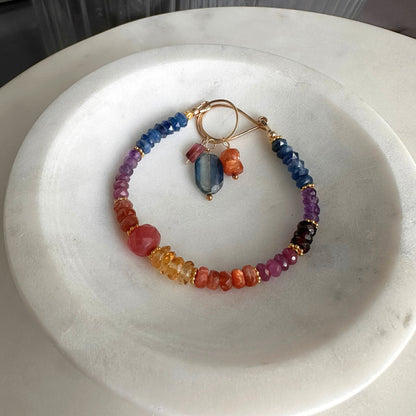 Beautiful Soul | GF Kyanite, Citrine, Ruby, Garnet & Amethyst Beaded Bracelet