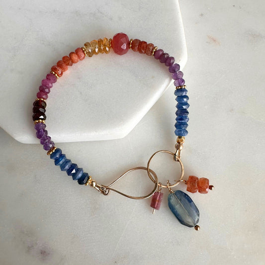 Beautiful Soul | GF Kyanite, Citrine, Ruby, Garnet & Amethyst Beaded Bracelet