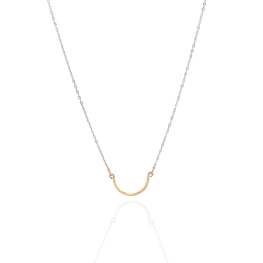 You Make Me Smile - Dainty Sterling Silver and Gold Necklace