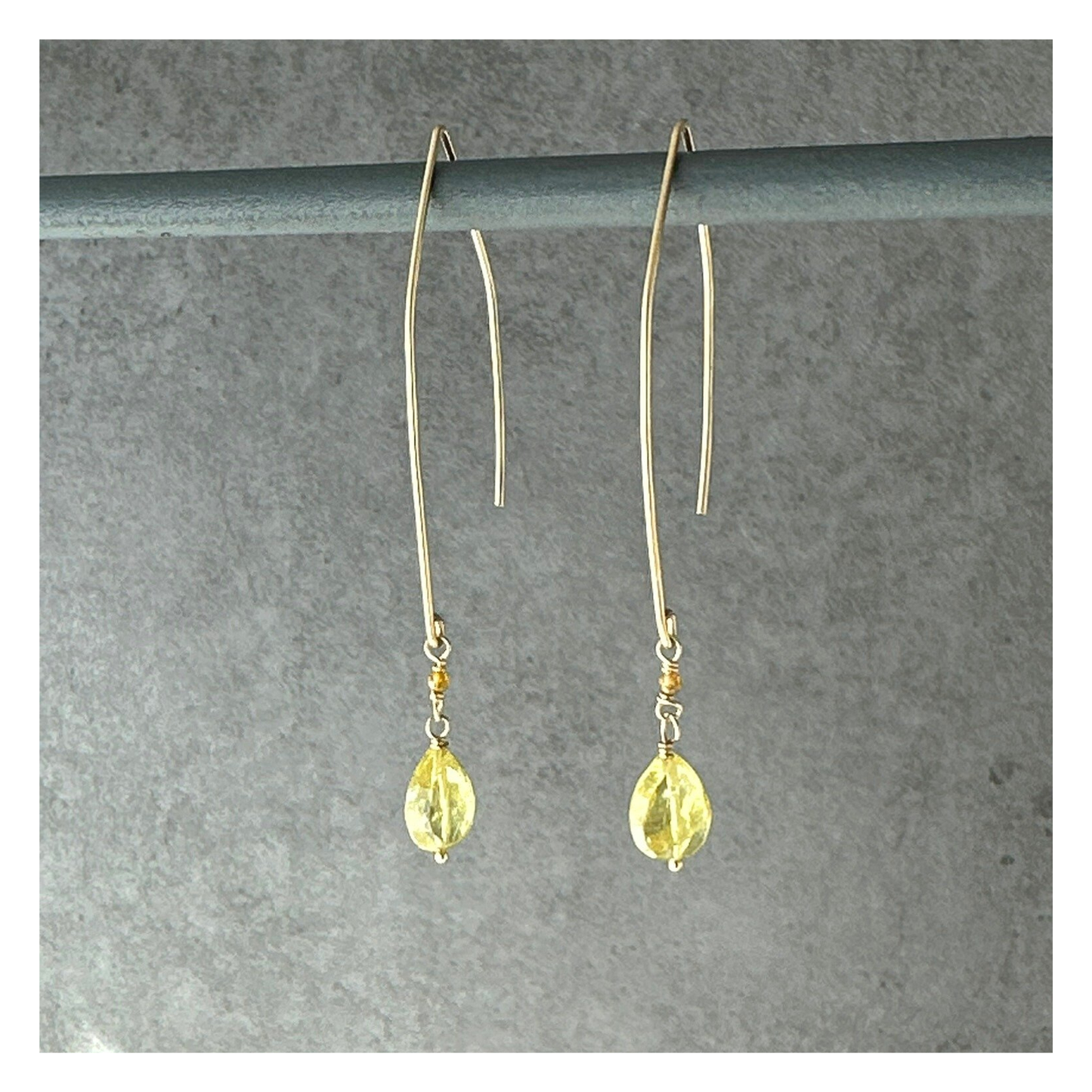 Renewed Light | Green Garnet Gold Earrings