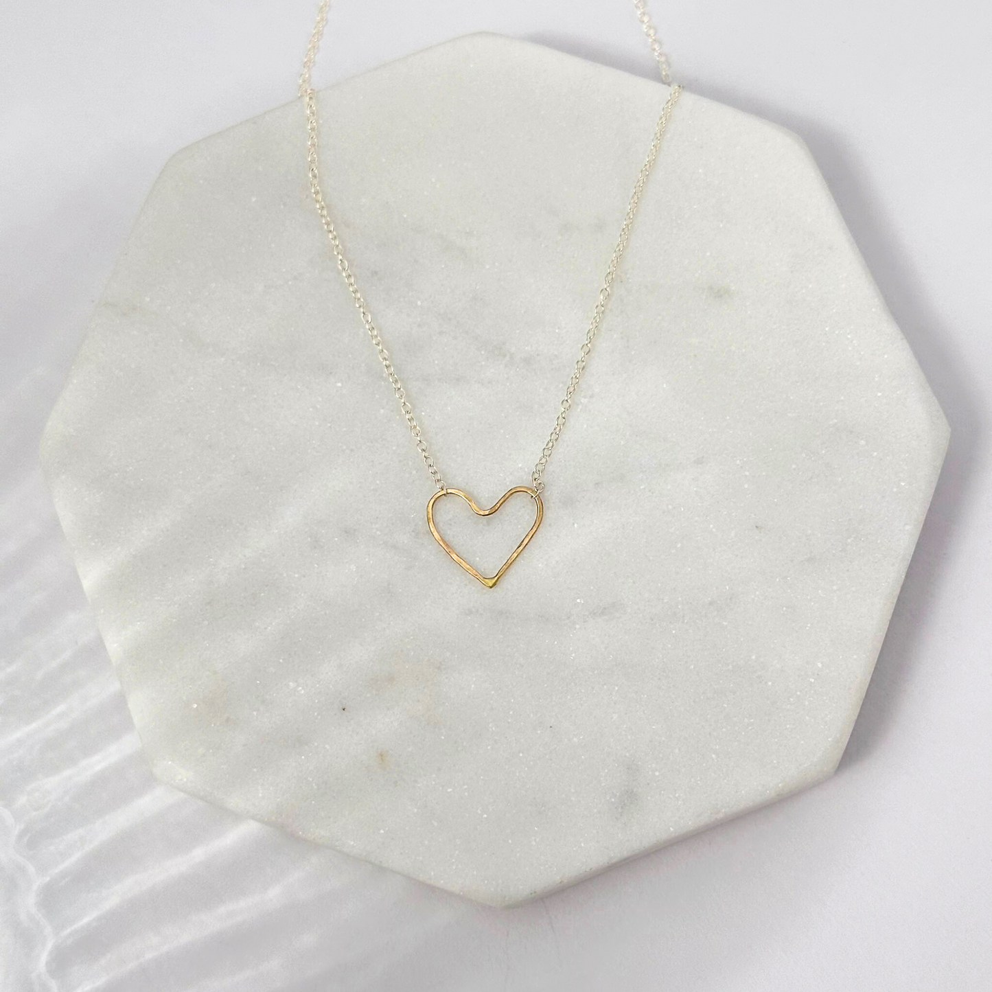 Heart on my Sleeve - Dainty Sterling Silver and Gold Necklace