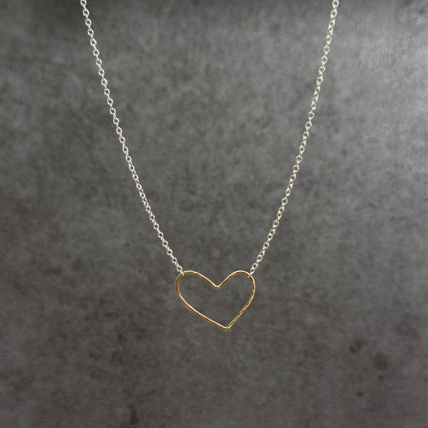 Heart of Gold | Dainty Sterling Silver & Gold Heart Necklace