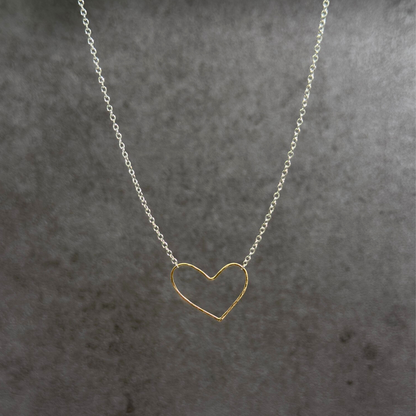 Heart of Gold | Dainty Sterling Silver & Gold Heart Necklace