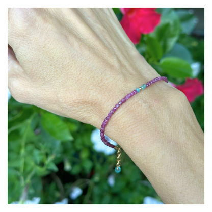 Truth Spark – Ruby & Blue Tourmaline Gold-Filled Bracelet