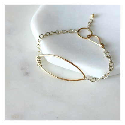 Grounded — Sterling Silver & Gold Chain Bracelet