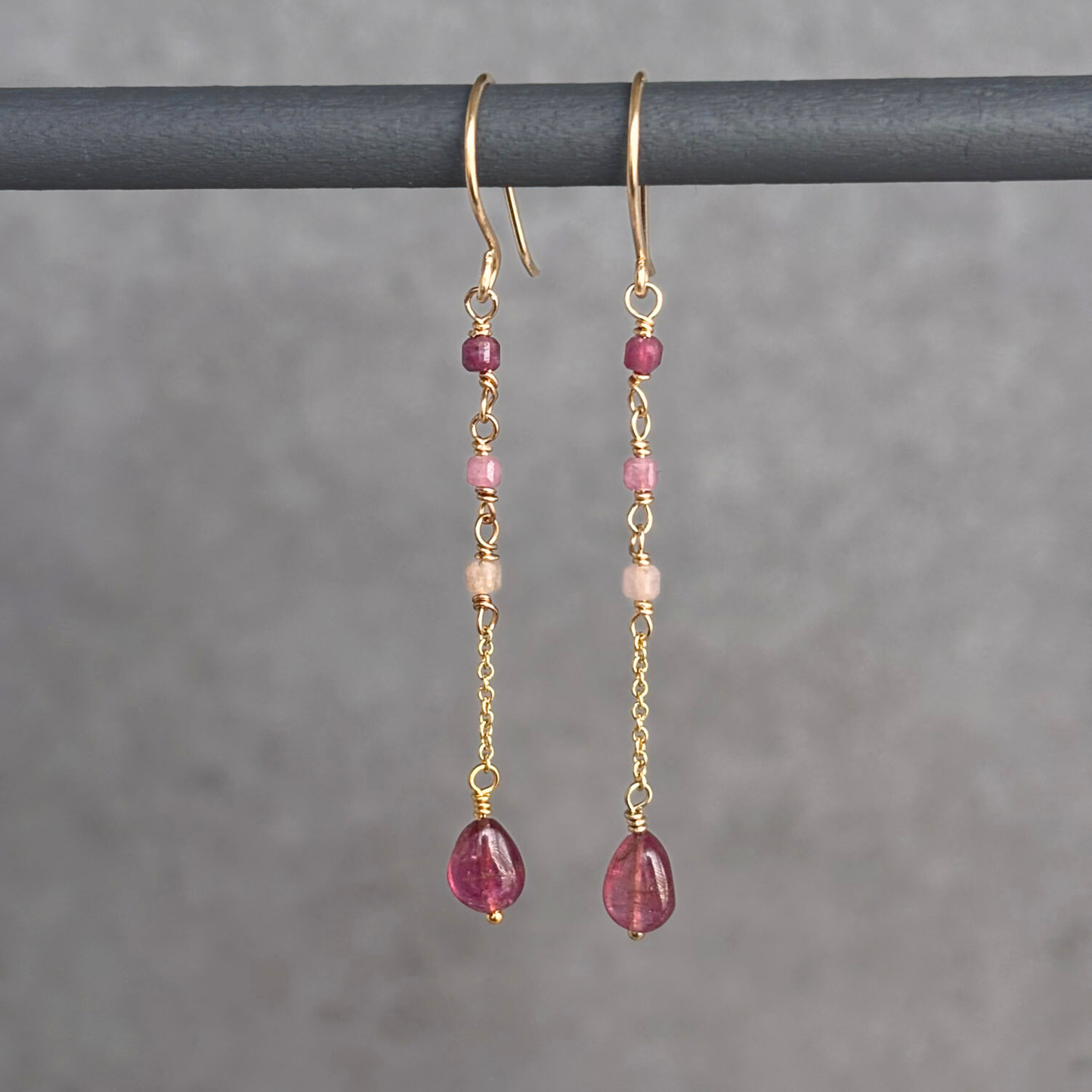 True Presence | Tourmaline Gold Chain Earrings