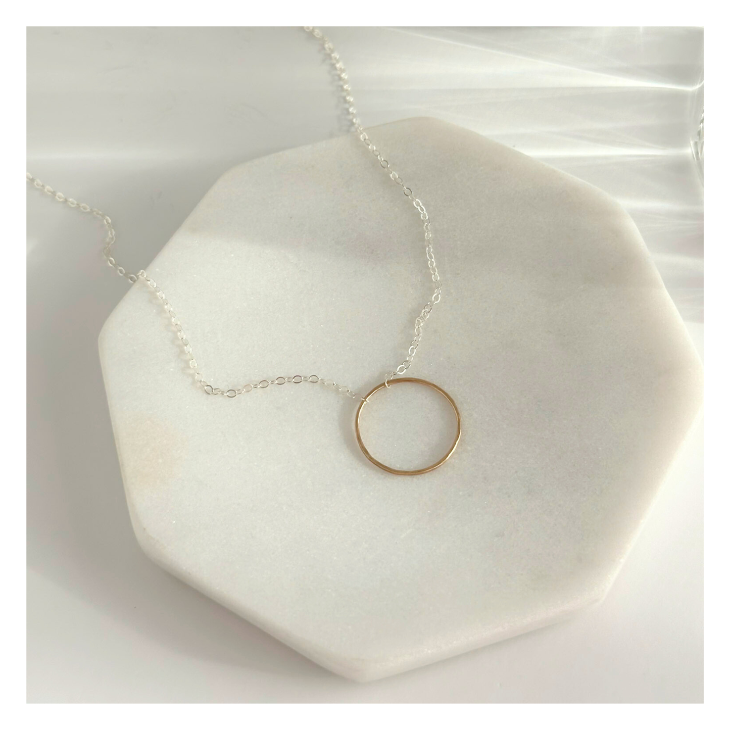 Elegant Unity - Dainty Sterling Silver and Gold Necklace