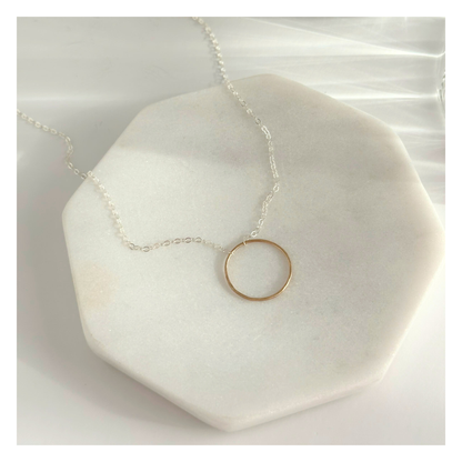 Elegant Unity - Dainty Sterling Silver and Gold Necklace
