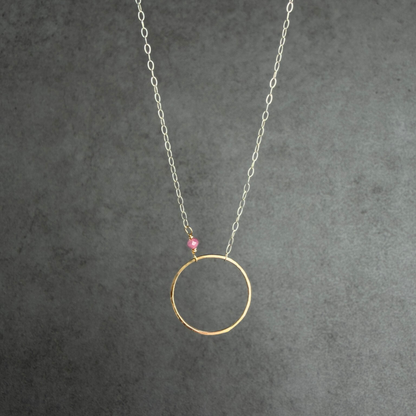 True Connection | Sterling Silver & Gold Necklace with Pink Tourmaline