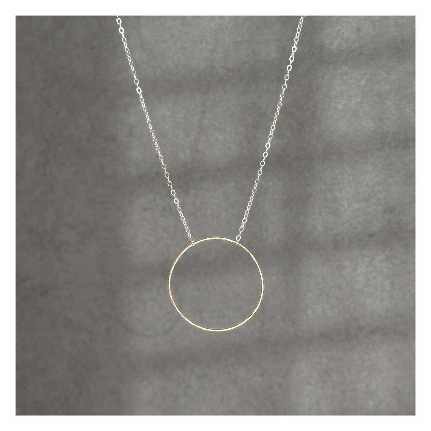 Unity in Connection - Dainty Sterling Silver and Gold Large Hoop Necklace