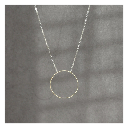 Unity in Connection - Dainty Sterling Silver and Gold Large Hoop Necklace