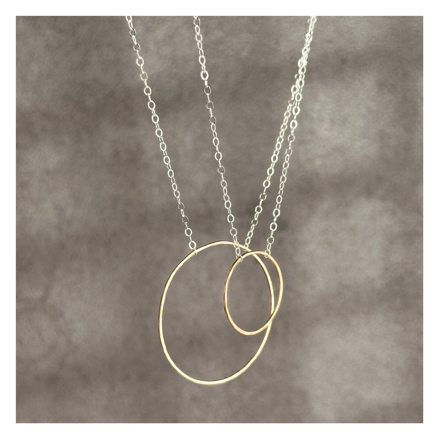 Elegant Unity - Dainty Sterling Silver and Gold Necklace