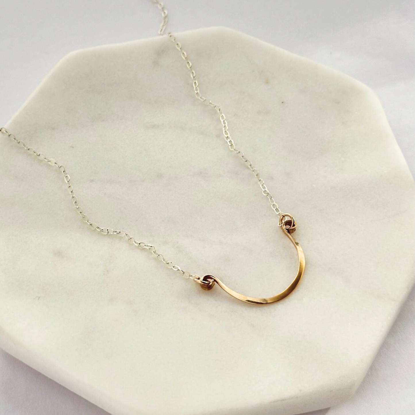 You Make Me Smile - Dainty Sterling Silver and Gold Necklace