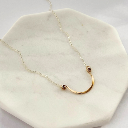 You Make Me Smile - Dainty Sterling Silver and Gold Necklace