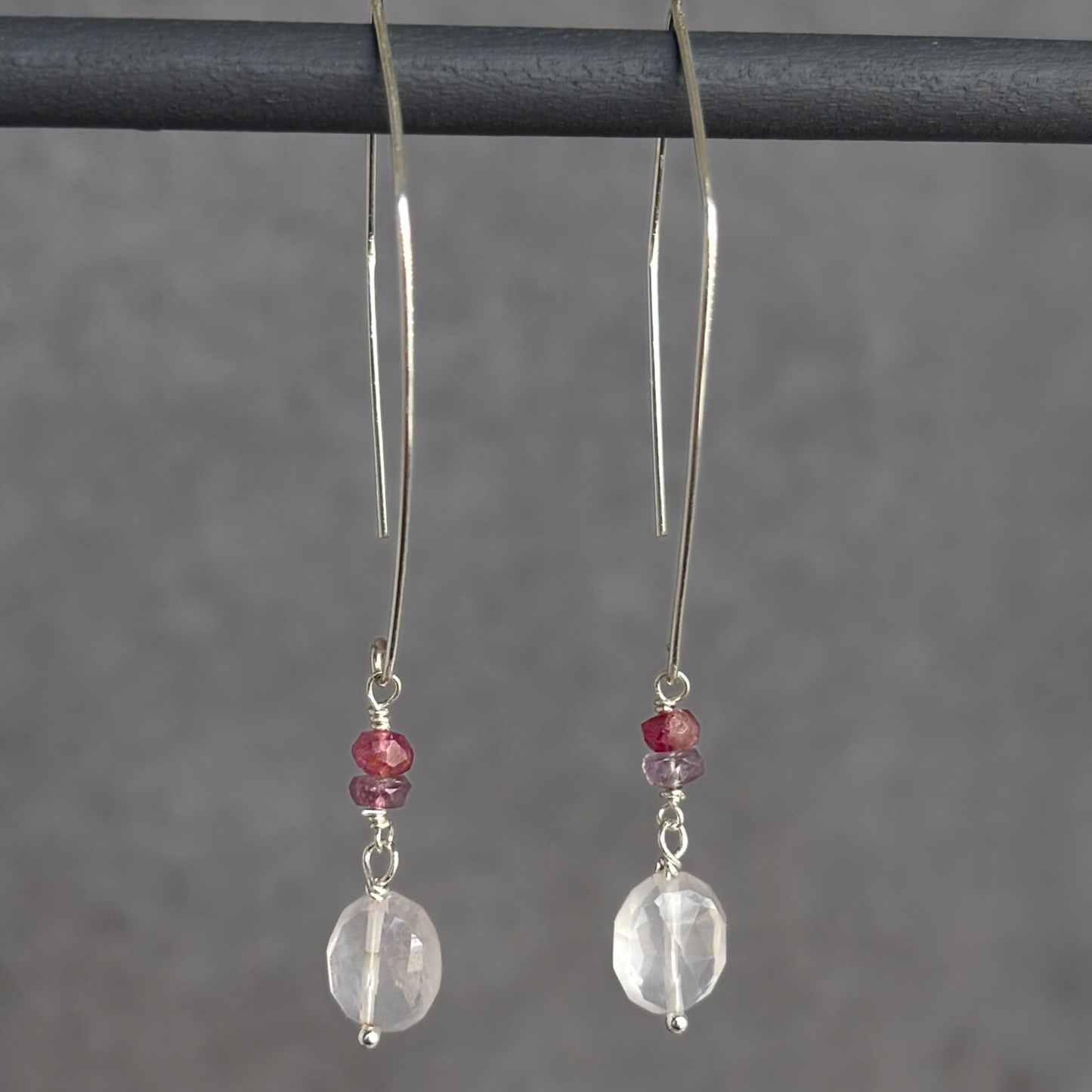 Everyday Love | Rose Quartz & Sapphire Silver Earrings