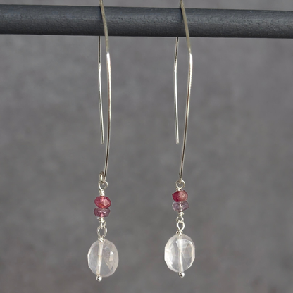 Everyday Love | Rose Quartz & Sapphire Silver Earrings