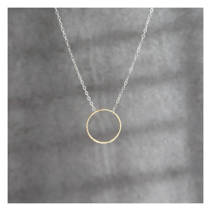 Elegant Unity - Dainty Sterling Silver and Gold Necklace