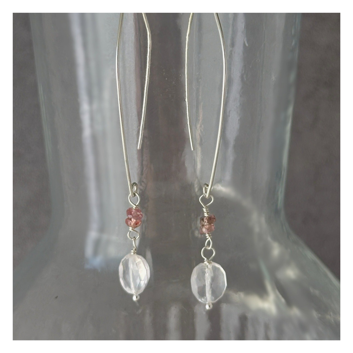 Everyday Love | Rose Quartz & Sapphire Gold Earrings