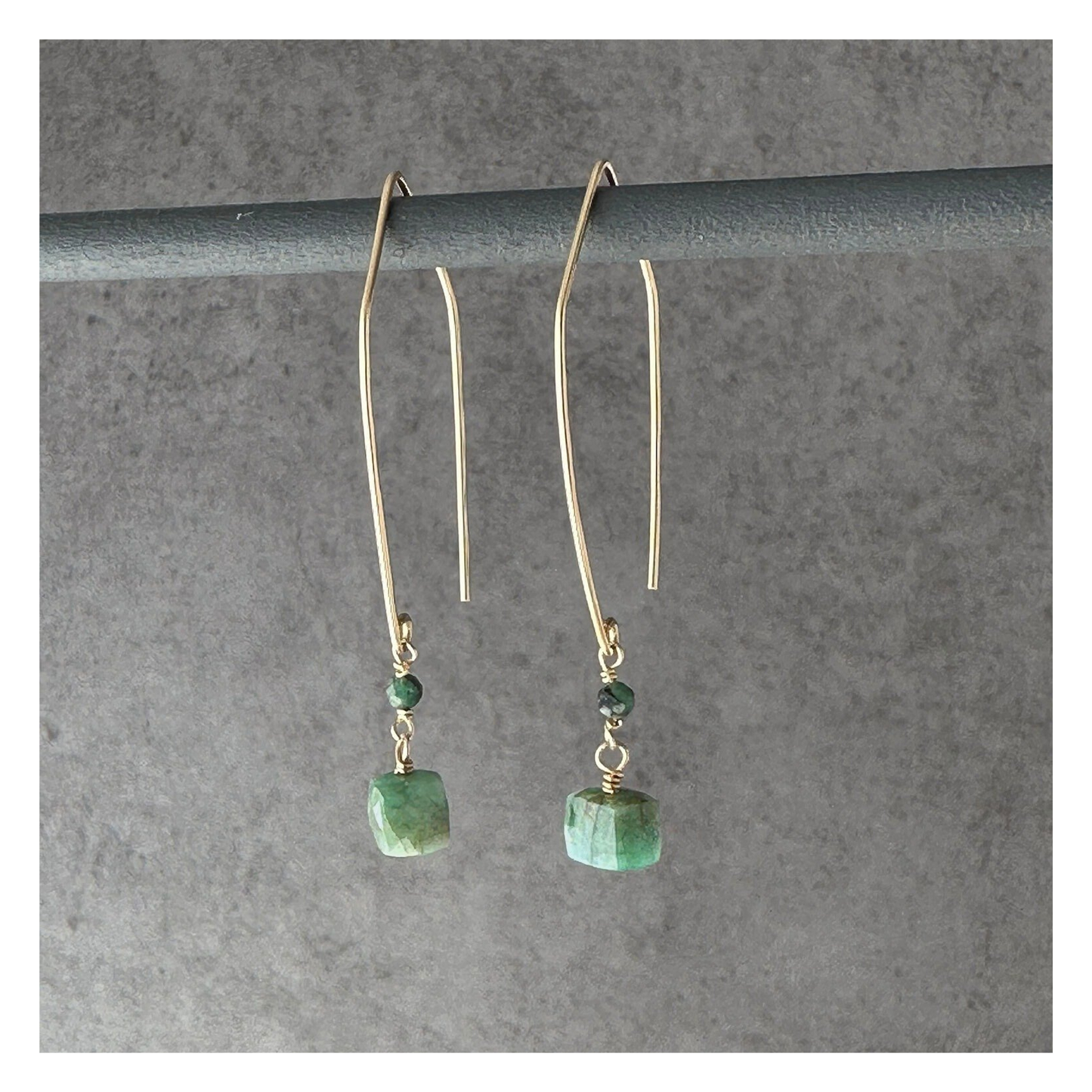 Emerald Reflection | Emerald Gold Earrings