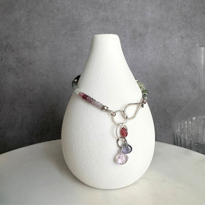 After the Rain | SS Purple Sapphire, Moss Aquamarine, Ruby, Prehnite, Amethyst & Pink Tourmaline Beaded Bracelet