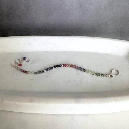After the Rain | SS Purple Sapphire, Moss Aquamarine, Ruby, Prehnite, Amethyst & Pink Tourmaline Beaded Bracelet