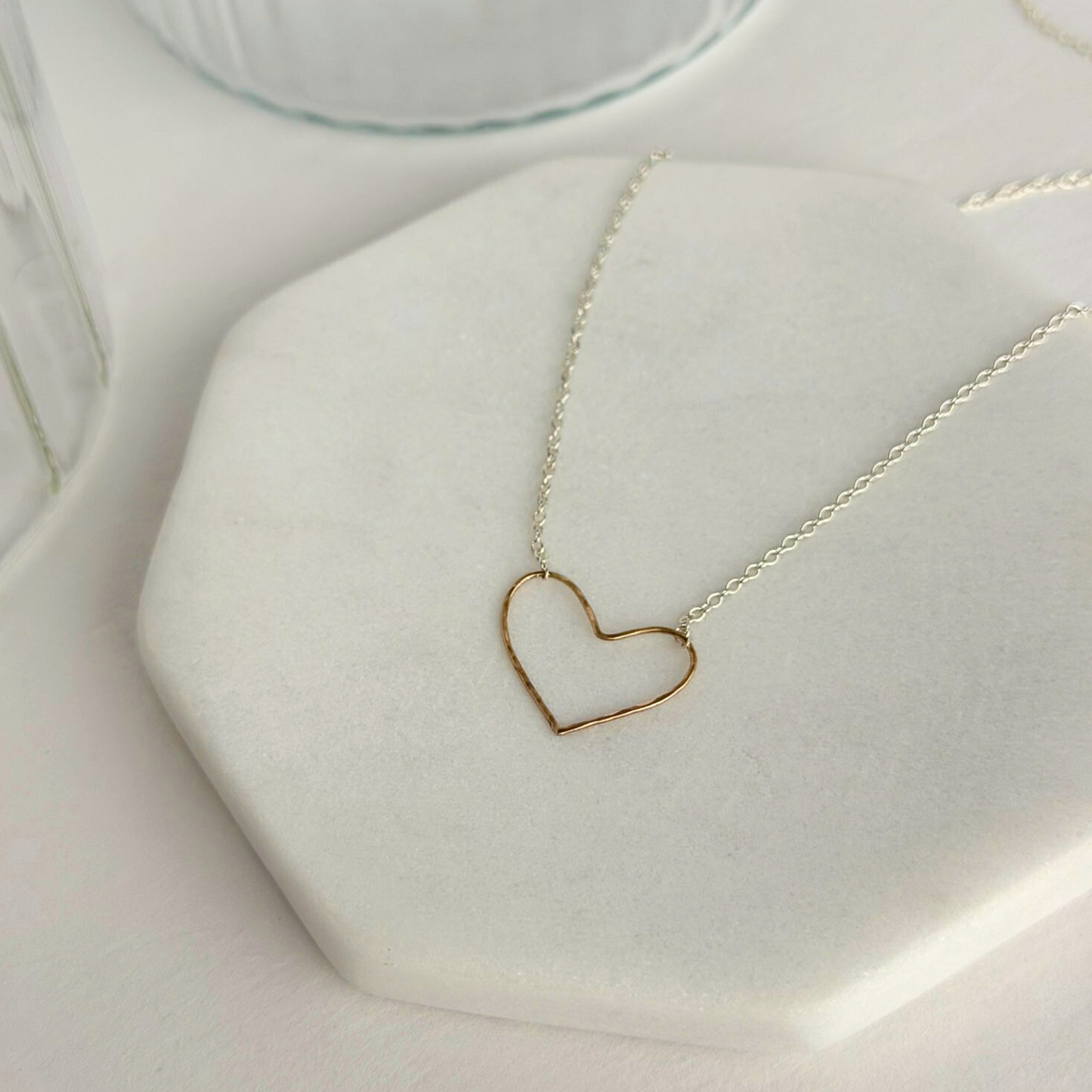 Heart of Gold | Dainty Sterling Silver & Gold Heart Necklace