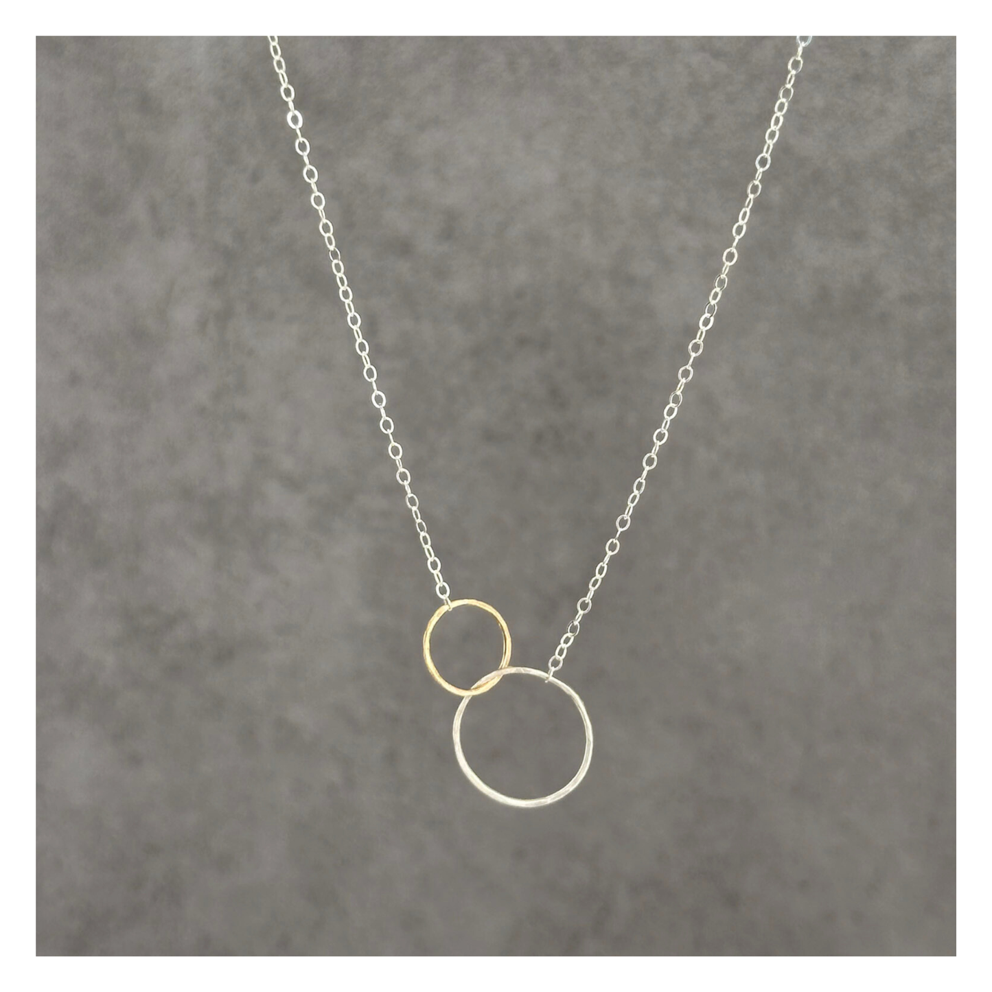 You and Me | Sterling Silver & Gold Hoop Linked Necklace