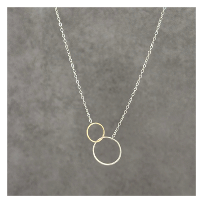You and Me | Sterling Silver & Gold Hoop Linked Necklace