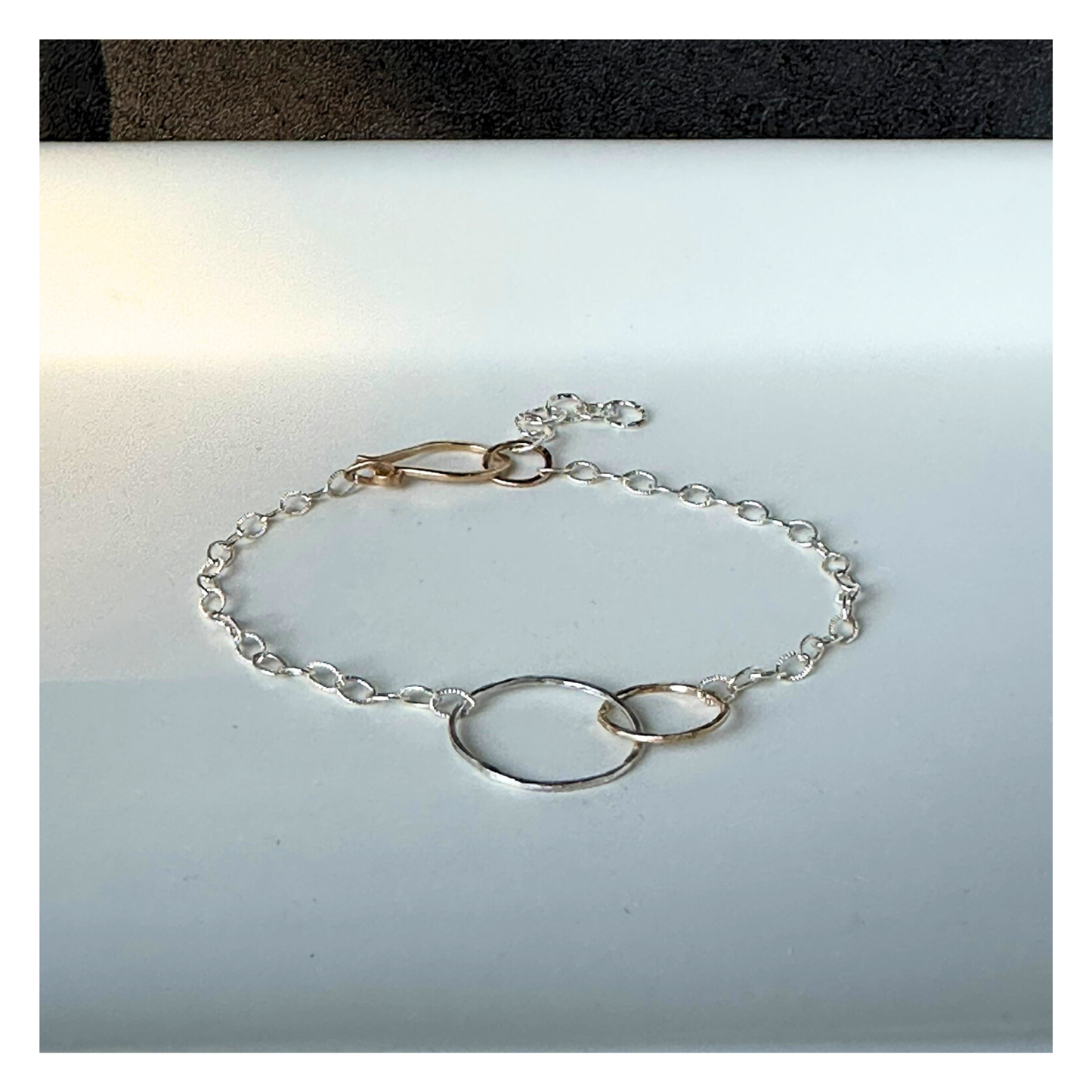 Balanced Connection — Silver & Gold Hoops Bracelet