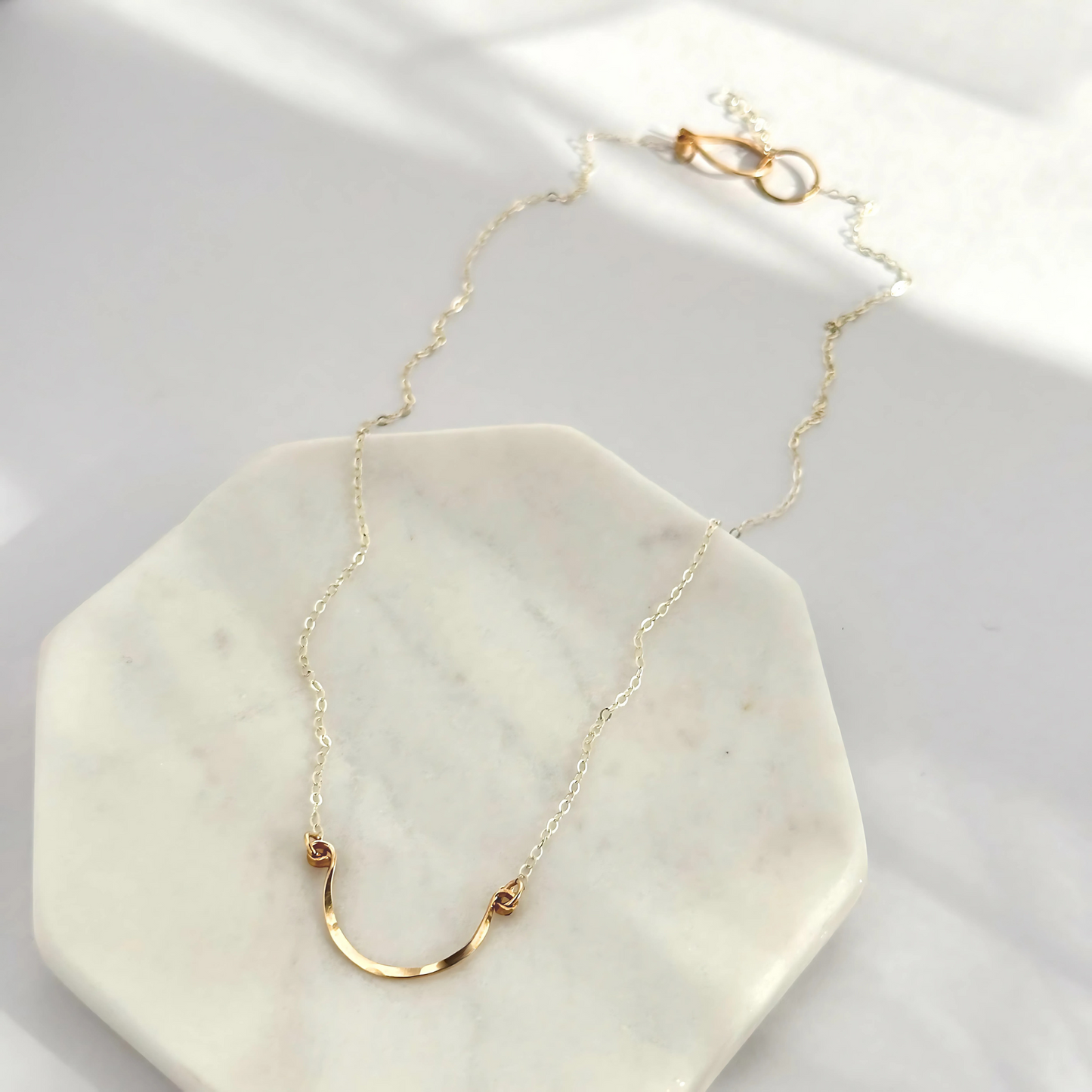 You Make Me Smile - Dainty Sterling Silver and Gold Necklace