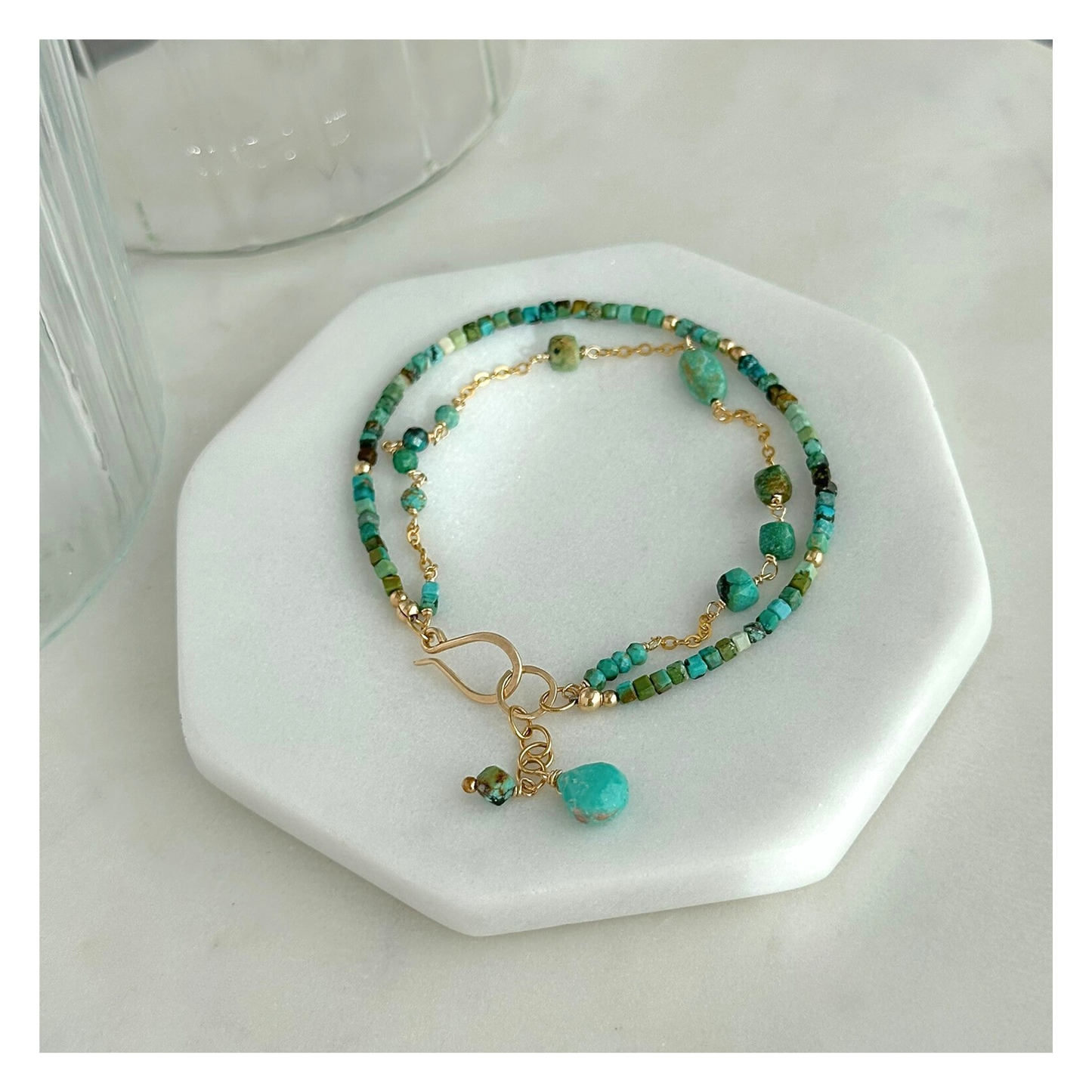 Wise & True – Turquoise Gold-Filled Double-Strand Bracelet