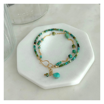 Wise & True – Turquoise Gold-Filled Double-Strand Bracelet