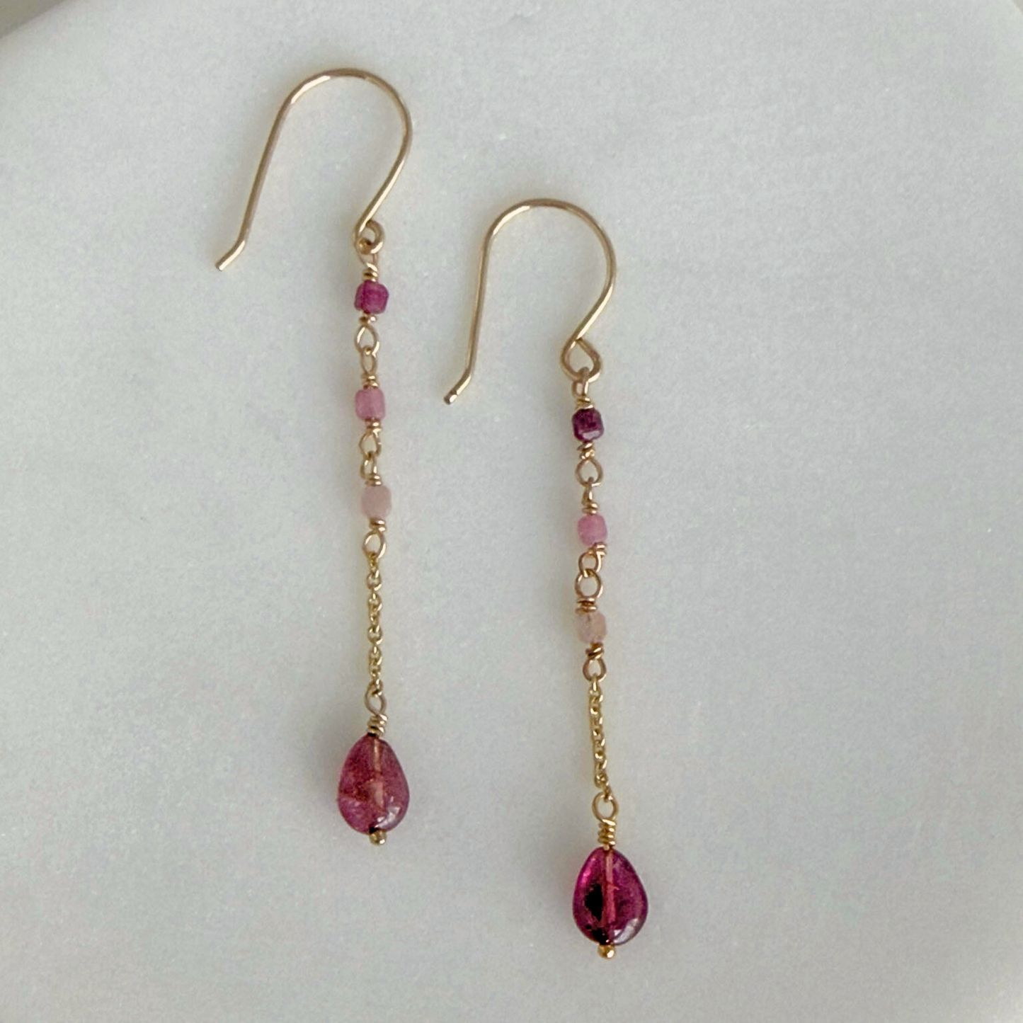 True Presence | Tourmaline Gold Chain Earrings