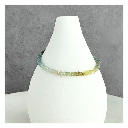 Grounded in Light – Moss Aquamarine & Cat’s Eye Gold-Filled Bracelet
